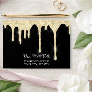 Enveloppe Faux Gold Drives Mariage Black Corporate