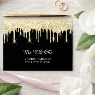 Enveloppe Faux Gold Drives Mariage Black Corporate