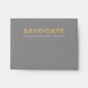 Enveloppe Faux Gold Enregistrer la date Retour Adresse Envel
