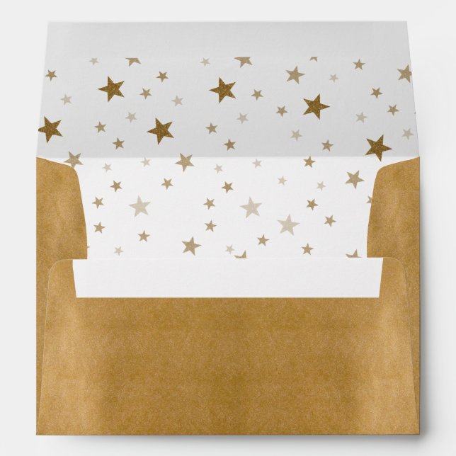 Enveloppe Faux Gold et Twinkling Stars (Dos (Bas))