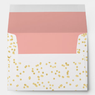 Enveloppe Faux Gold Faux Foil Confetti Blush Pink