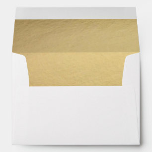 Enveloppe Faux Gold Foil Adresse de retour personnalisée
