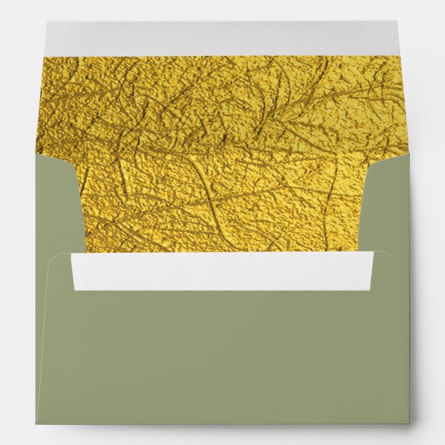 Enveloppe Faux Gold Foil Mariage décoratif (Dos (Bas))