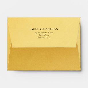 Enveloppe Faux Gold Foil Nom de retour Adresse Mariage A6