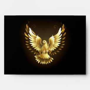 Enveloppe Faux Gold Foil Peace Dove en noir