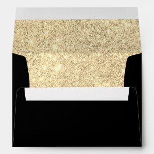 Enveloppe Faux Gold Parties scintillant Linked Black