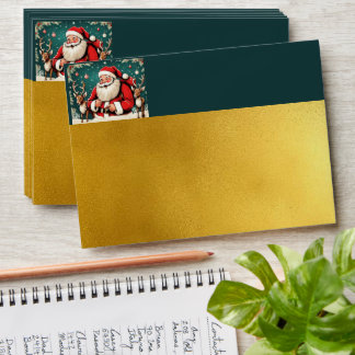 Enveloppe Faux illustration Vintage Santa Claus Env1