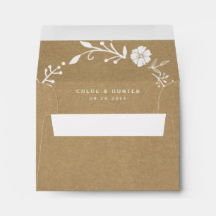 Enveloppe Faux Kraft RSVP Rustique Floral