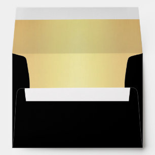 Enveloppe Faux Luxury Gold Black mariage