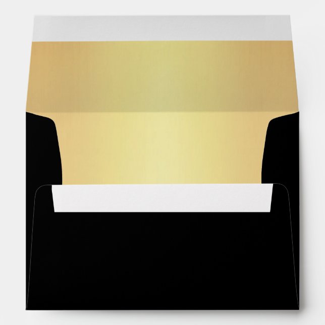 Enveloppe Faux Luxury Gold Black mariage (Dos (Bas))