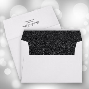 Enveloppe Faux paillettes noires 5 x 7