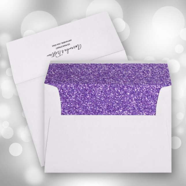Enveloppe Faux Paillettes Violettes 5 x 7 (Créateur téléchargé)