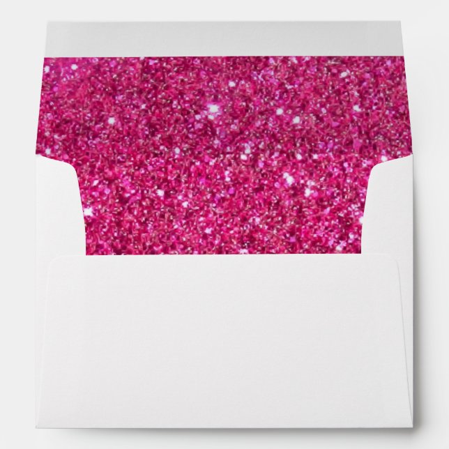 Enveloppe Faux Parties scintillant rose blanc Confetti Éperc (Dos (Bas))