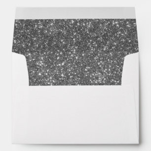 Enveloppe Faux Parties scintillant Silver White Return Adres