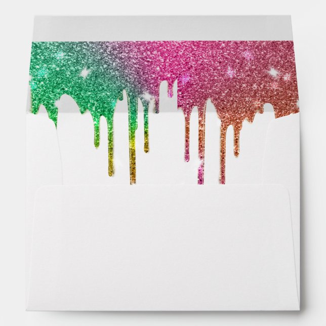 Enveloppe Faux Parties scintillant violet Confetti Foil Spar (Dos (Bas))