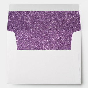 Enveloppe Faux Parties scintillant Violet pourpre avec retou