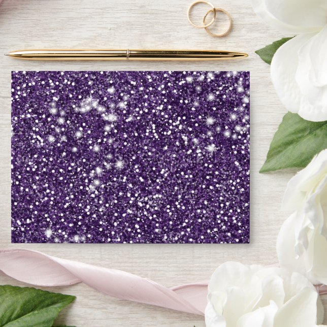 Enveloppe Faux Parties scintillant violet, texture (Wedding)