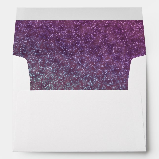Enveloppe Faux Parties scintillant violette Confetti Éperche (Dos (Bas))