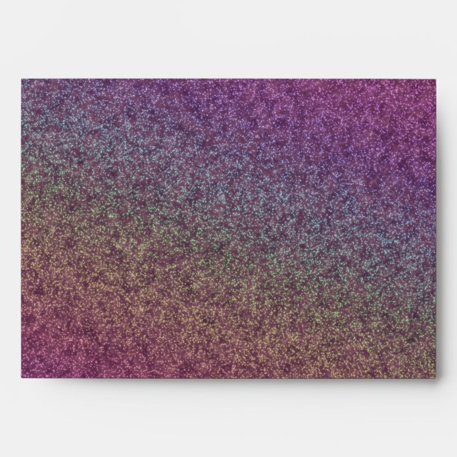 Enveloppe Faux Purple Rainbow Parties scintillant Confetti (Devant)