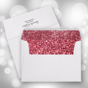 Enveloppe Faux Rose Clair Pailleté 5 x 7