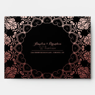 Enveloppe Faux Rose Gold Foil Mandala Frame   Mariage