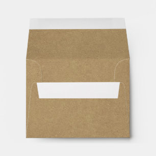 Enveloppe Faux Rustic Brown Kraft Adresse pré-imprimée RSVP