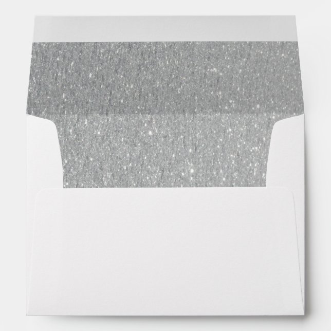 Enveloppe Faux Silver Foil Confetti Élégant Éclairage Envelo (Dos (Bas))