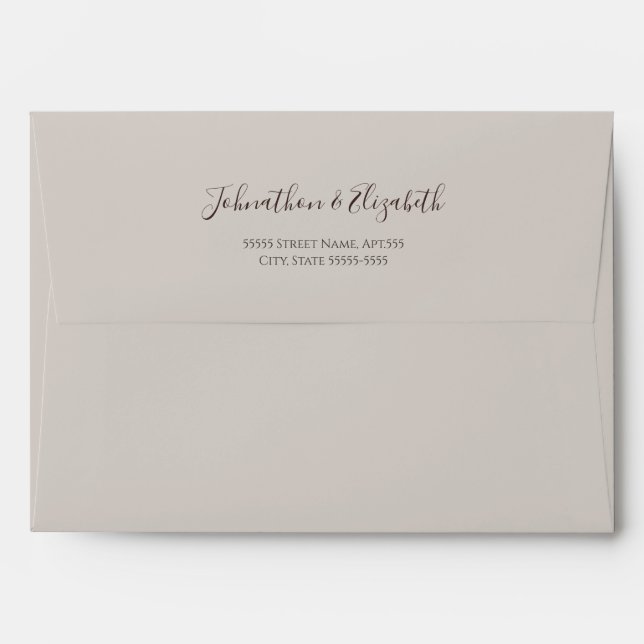 Enveloppe Fer rustique et dentelle Mariage élégant floral (Dos (Haut rabat))