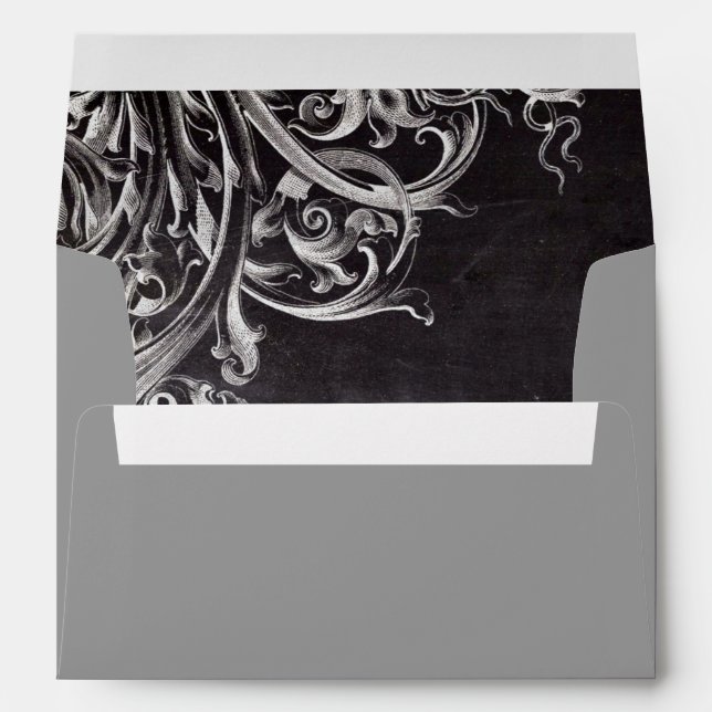 Enveloppe ferme chalkboard pays français monogrammed (Dos (Bas))