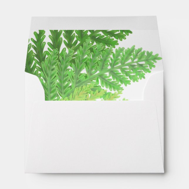 Enveloppe Fermes forestières vertes de forêt de bois fougère (Dos (Bas))