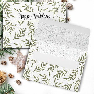 Enveloppe Festif Snowfall et Cypress Christmas Holiday Env