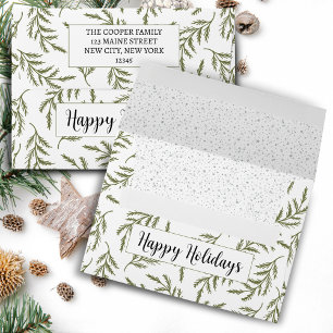 Enveloppe Festif Snowfall et Cypress Christmas Holiday Env