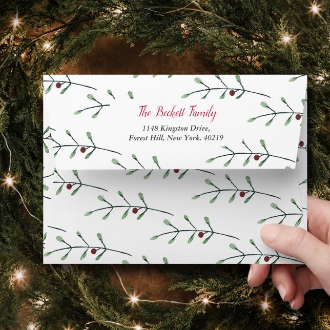 Enveloppe Festive Aquarelle Festive Folio de Noël (Créateur téléchargé)