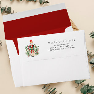 Enveloppe Festive Christmas Nutcracker Adresse de retour