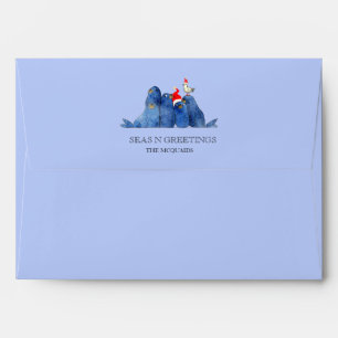 Enveloppe Festive de l'aquarelle Sea Lions