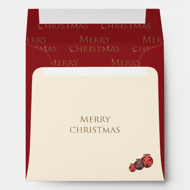 Enveloppe Festive Red Baubles Joyeux Noël (Dos (Bas))