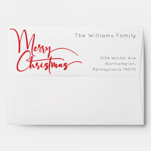 Enveloppe Festive Red Script Joyeux Noël