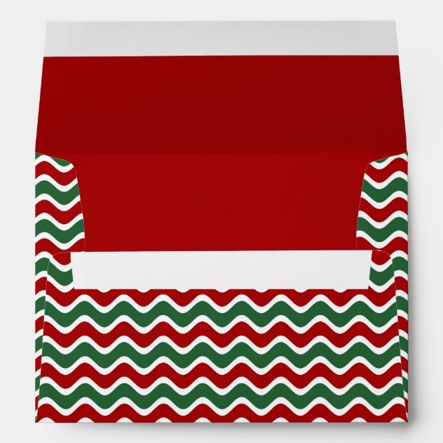 Enveloppe Festive Red Stripes Vert Noël (Dos (Bas))