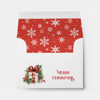 Enveloppe Festive Snowflakes Wrapped Gift Christmas |