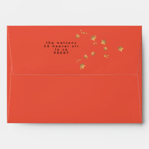 Enveloppe Festive Star Red Address Élégant Noël
