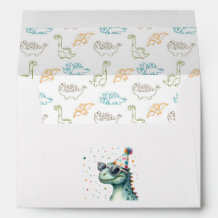 Enveloppe Fête d'anniversaire de dinosaure cool