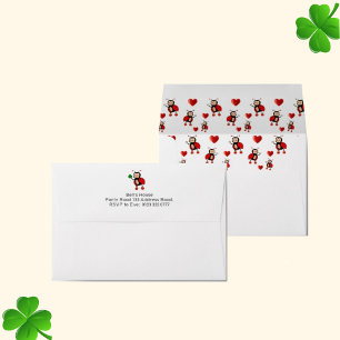 Enveloppe Fête d'anniversaire de fille à la coccinelle migno