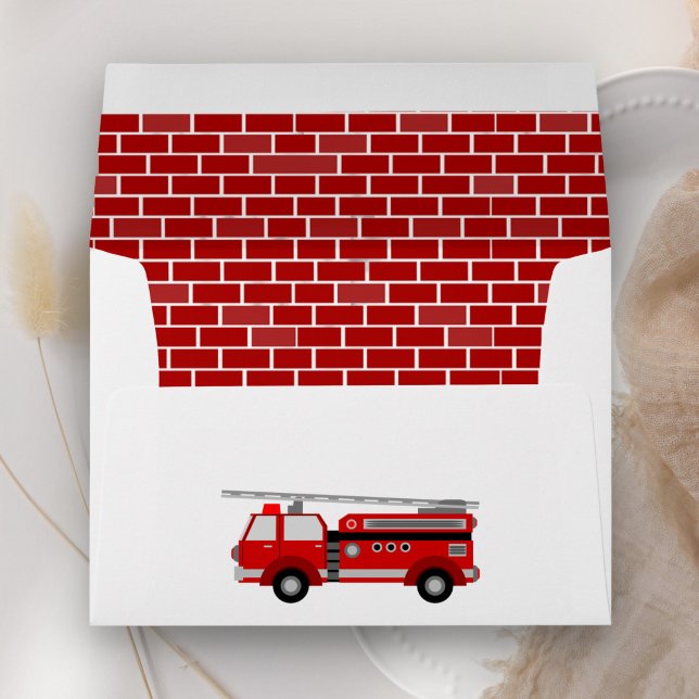 Enveloppe Fête d'anniversaire du camion d'incendie (Créateur téléchargé)