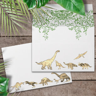 Enveloppe Fête d'anniversaire Jungle de Dinosaures