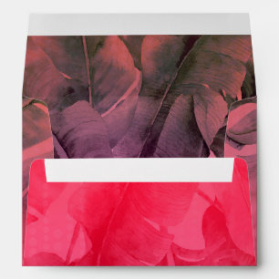Enveloppe Fête de luau d'ananas pailleté tropical rose