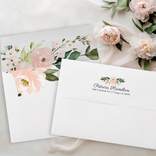 Enveloppe Fête de mariage géométrique or rose blush