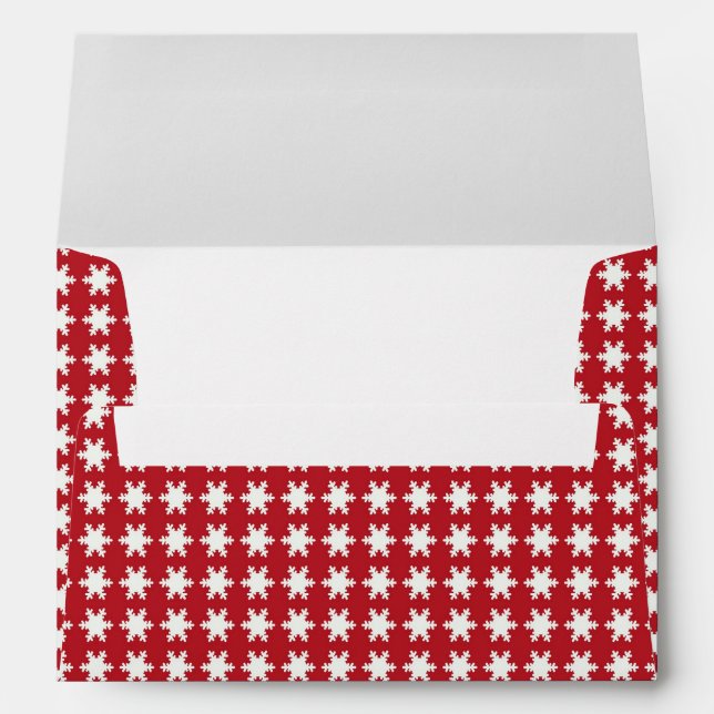 Enveloppe Fête de Noël blanc Red Snowflon (Dos (Bas))