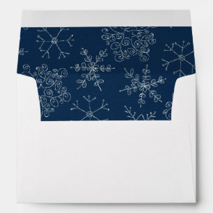 Enveloppe Fête de Noël Blue Snowflon blanc