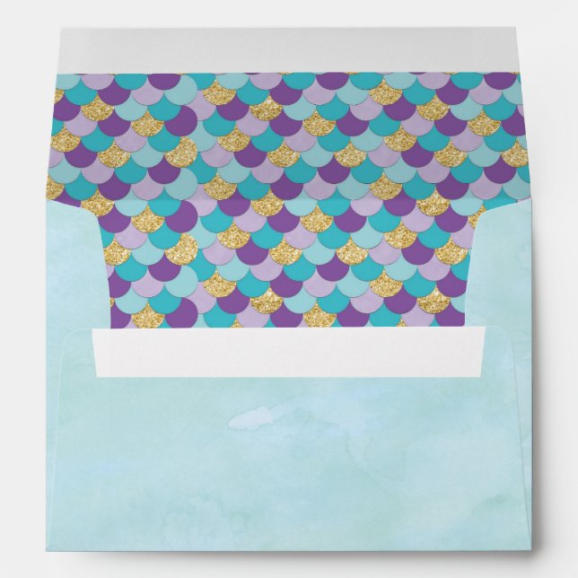 Enveloppe Fête de Sirène, Enveloppes d'invitation (Dos (Bas))
