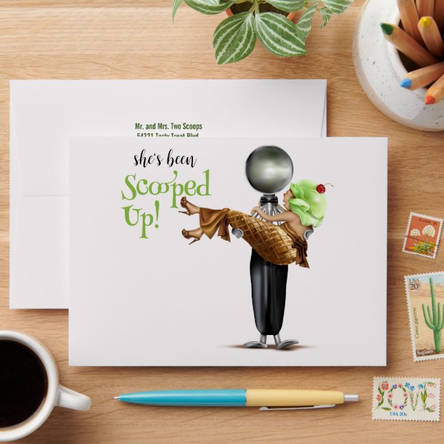 Enveloppe Fête des mariées de crème glacée au chocolat (Desk)